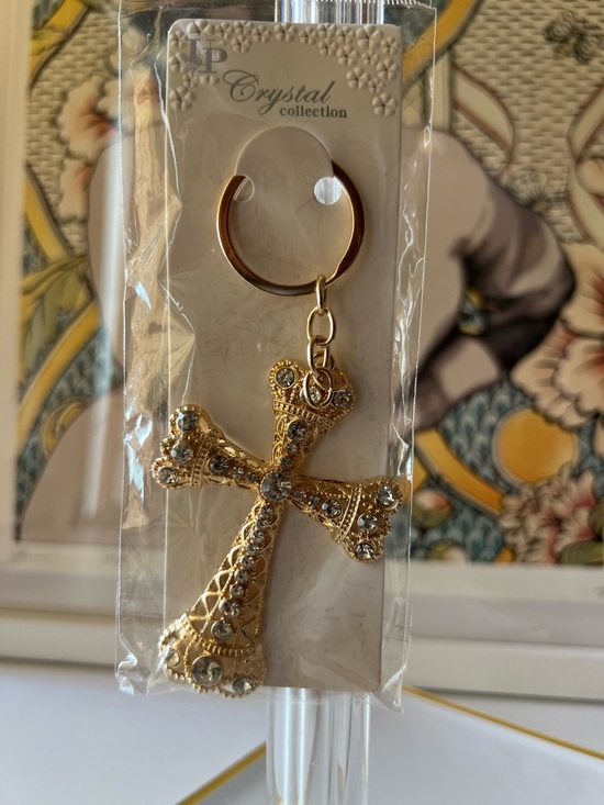 Accessories - NEW Rhinestoned Cross Bag Charm Keychain